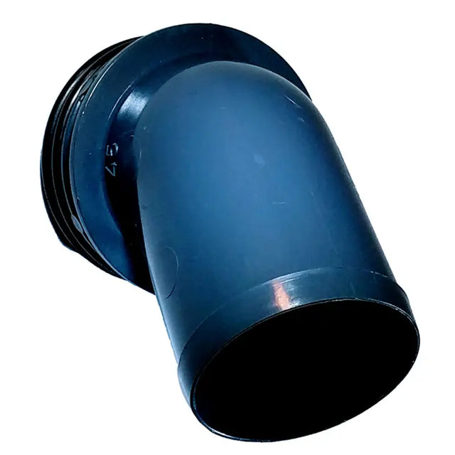 Dark gray plastic elbow pipe fitting for Vetus rotating hose connection 45mm