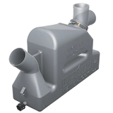 Gray plastic water block with pipes for Vetus rotating hose connection product