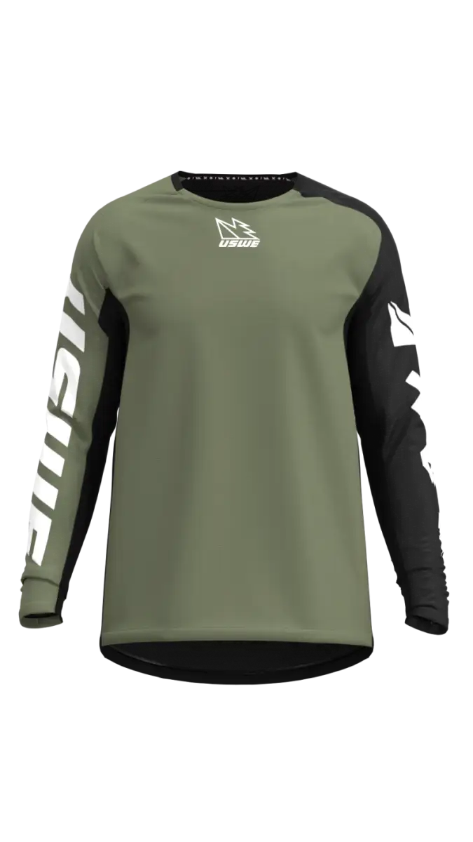 USWE Kalk Off-Road Jersey Olive Green - Medium - USWE