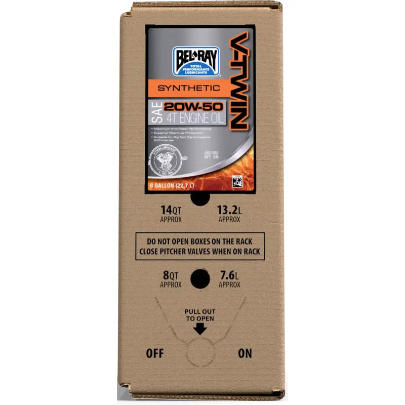 V Twin Synthetic 20w 50 6gal. Bag In Box - BEL-RAY