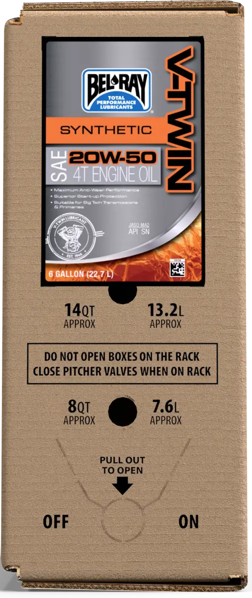V Twin Synthetic 20w 50 6gal. Bag In Box - BEL-RAY