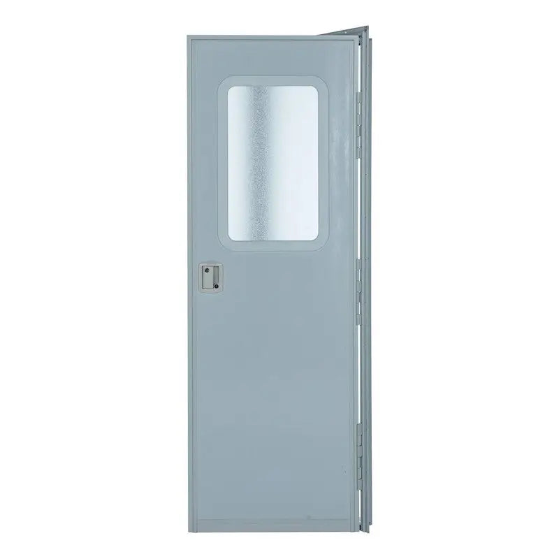 V000149585 Lippert RV Entry Door Square Door features a sleek polar white finish and right side hinges for easy access.