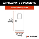 V000149585 Lippert RV Entry Door Square Door, 30"x72", polar white finish, right side hinges, by Lippert Components.
