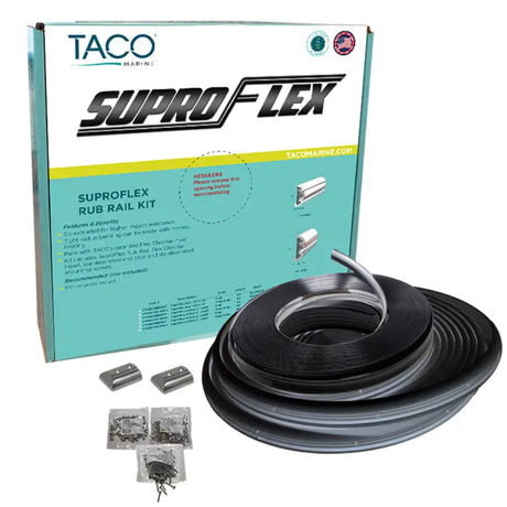 Black Rub Rail Kit from Taco Metals Supro-Flex Rub Rail Kit for boating or marine use