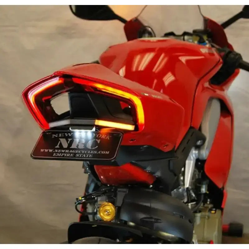 V2-FE Fender Eliminator for Ducati, featuring LED tail light, turn signals, license plate bracket, and light, Powersports, AVADA - Best Sellers
