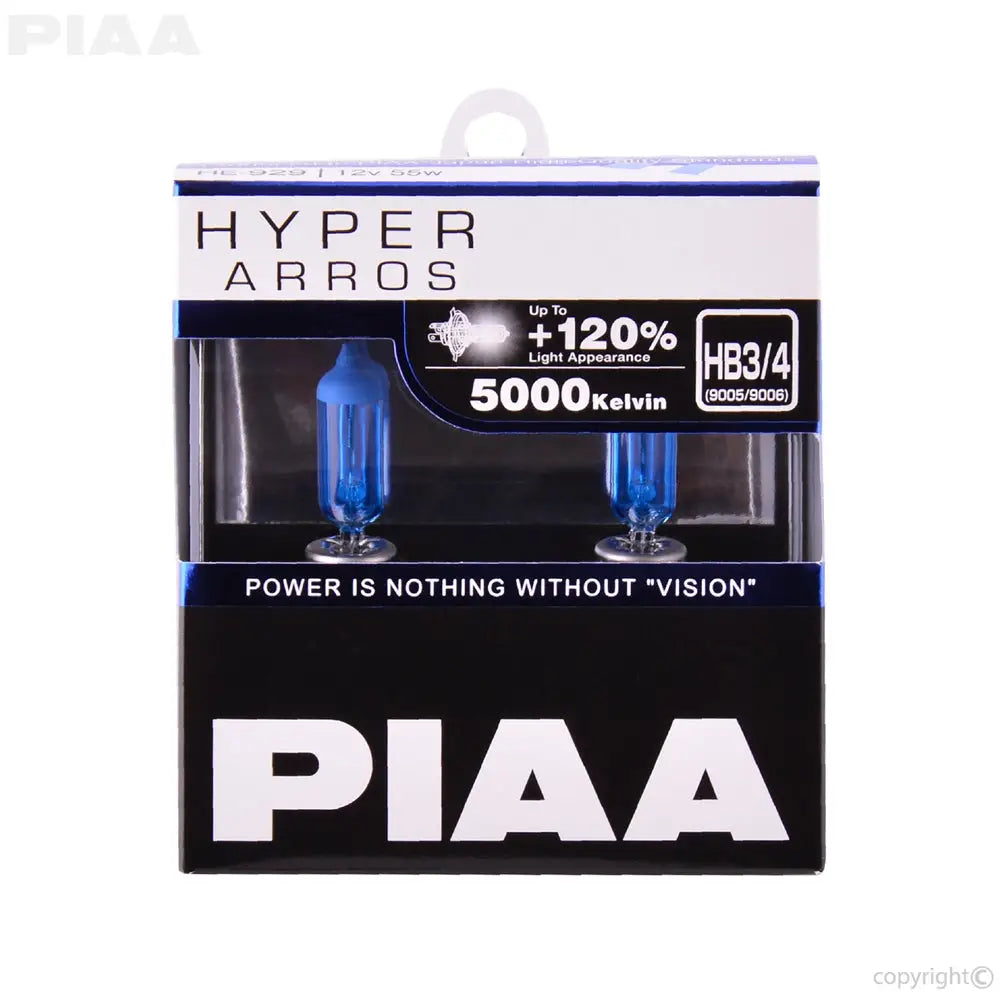 Valeo Heat Resistant Quartz Glass Headlight Bulb 25-10695 - Piaa Hyper Arros 5000K 5000K HB HIR