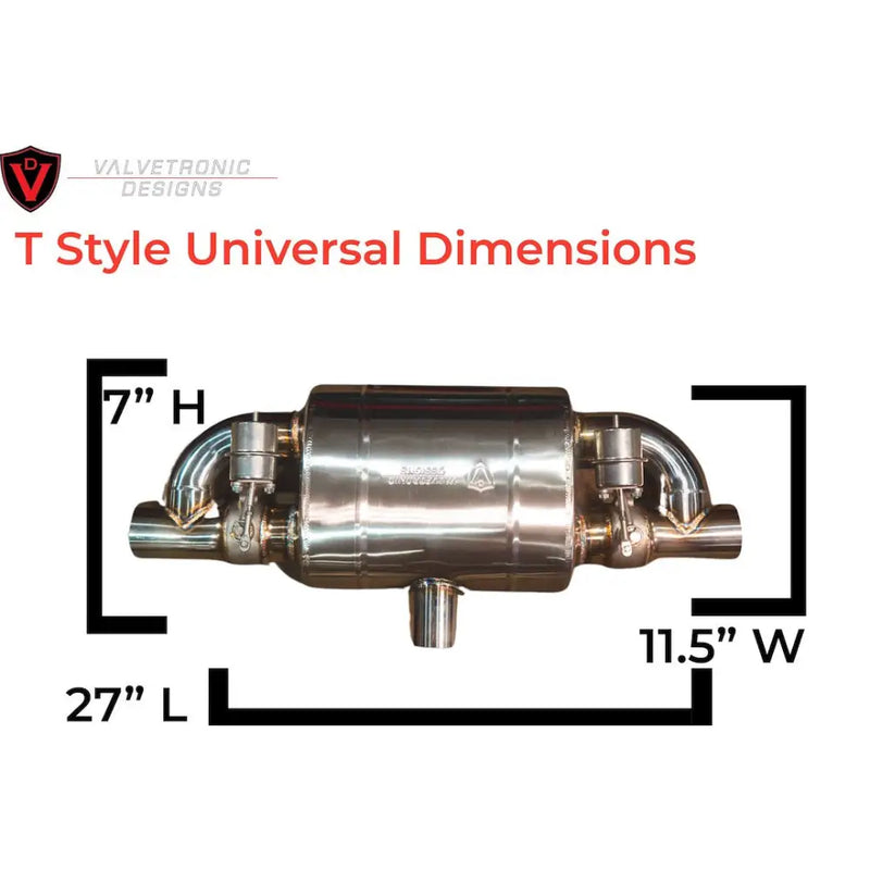 Valvetronic Universal Fit Exhaust Muffler UVM.63MM.Tstyle.X1 - Valved Kit 63MM Tstyle
