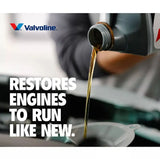Valvoline 904536 Oil Restore pouring SAE 0W-20 synthetic into funnel — Valvoline 1 qt restores engines