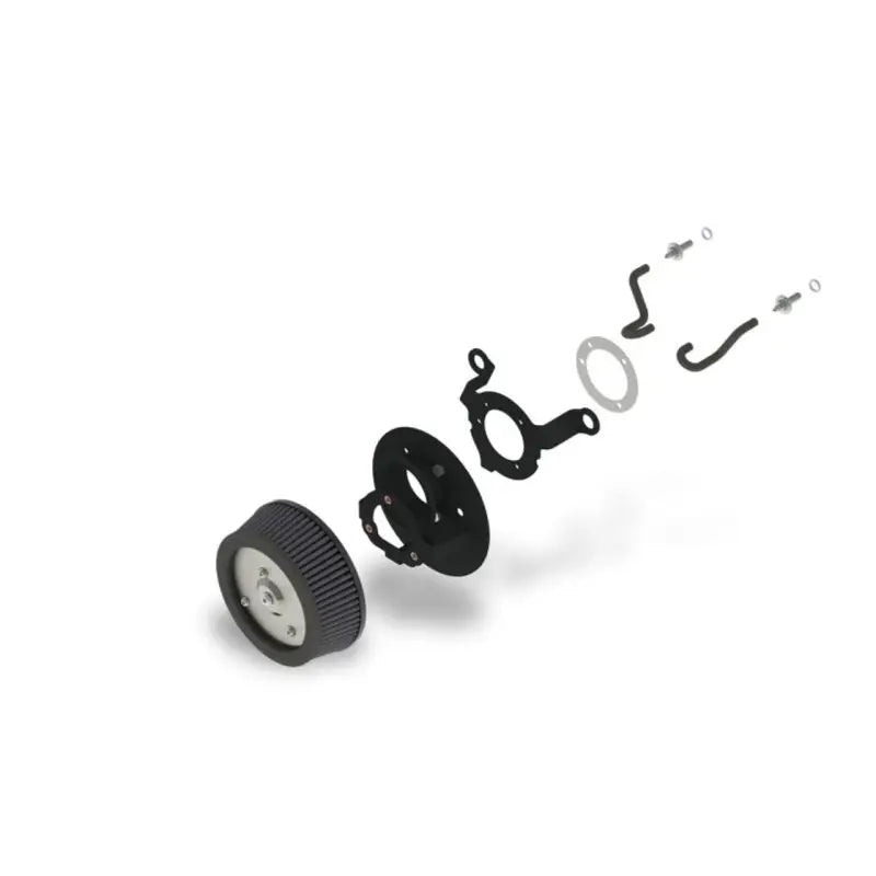 Exploded view of Vance and Hines Harley Davidson Road King air intake filter kit