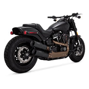Vance and Hines 46547 Vance & Hines HD Softail 18-22 Fatbob Hgh S/O Black Slip-On Exhaust - 46547