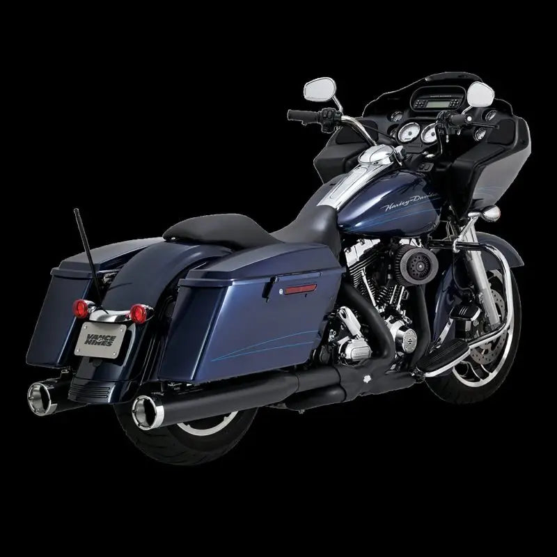 Vance & Hines HD Dresser 17-22 Monster Round Black Slip-On Exhaust - 46780