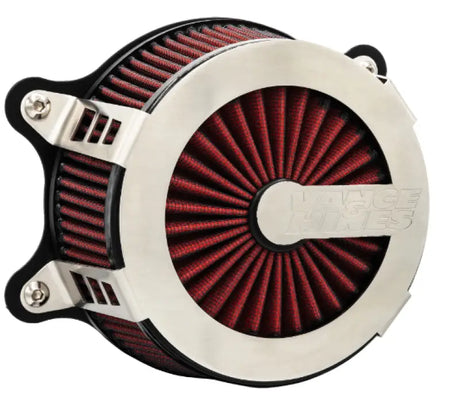 Motorcycle air intake with chrome accents for Vance & Hines HD Touring Softail Cage