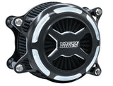 Black and silver motorcycle air filter for Vance & Hines HD Touring Softail M8 VO2 X Black