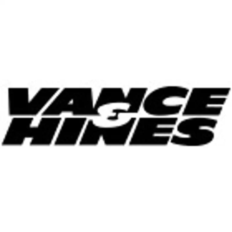 Black and white Vance & Hines logo on Honda exhaust display showcasing exhaust systems