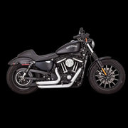 Black Harley-Davidson motorcycle with Vance and Hines Shortshot Stagrd Pcx Chr-Xl exhaust system