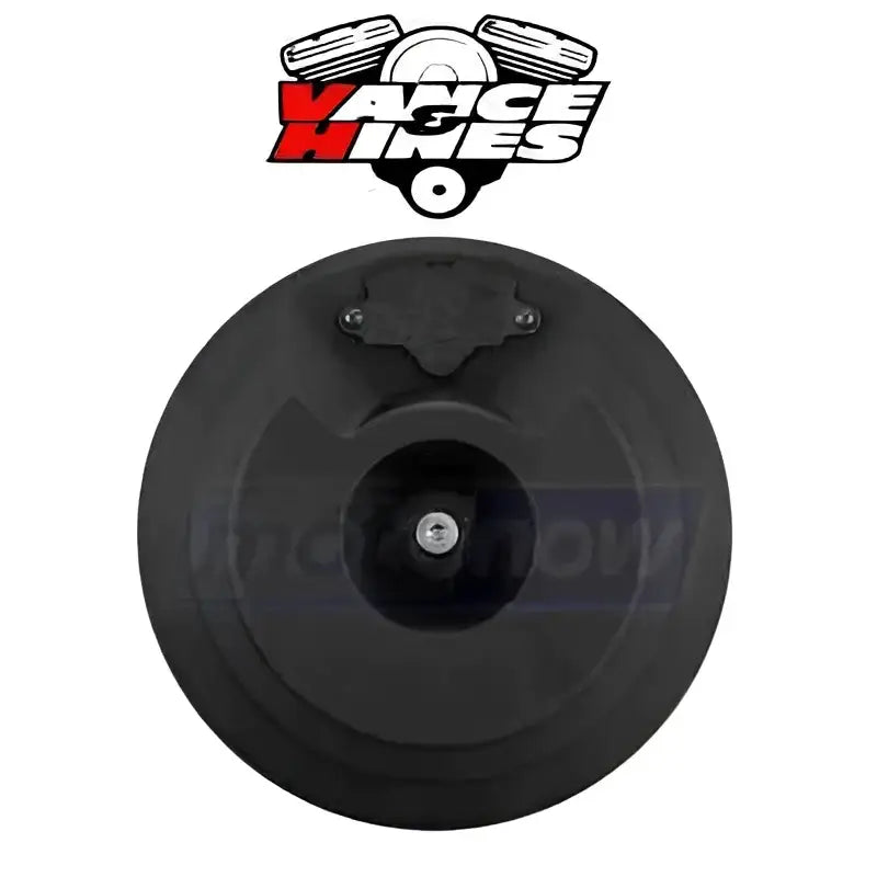 Black circular motorcycle air cleaner for Vance and Hines Skullcap Upsweep Blk