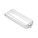 Rectangular blow molded plastic container with drain for VB22548HFR102B Alpha System
