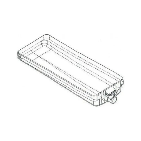Rectangular blow molded plastic container with drain for VB22548HFR102B Alpha System