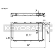 Koyo VH090302 VH090302 Koyo 91-94 Subaru Legacy 2.2L Turbo (MT) Radiator
