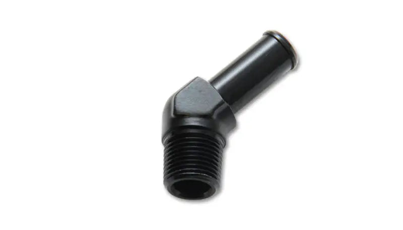 Vibrant 1/4 NPT to 3/8in Barb Straight Fitting 45 Deg Adapter - Aluminum - Truck & Automotive