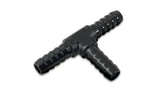 Vibrant 1/4in Barbed Tee Adapter- Black Anodized - Truck & Automotive