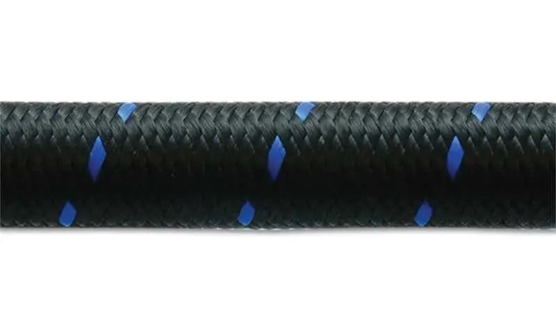 Vibrant Vibrant -10 AN Two-Tone Black/Blue Nylon Braided Flex Hose (2 foot roll)