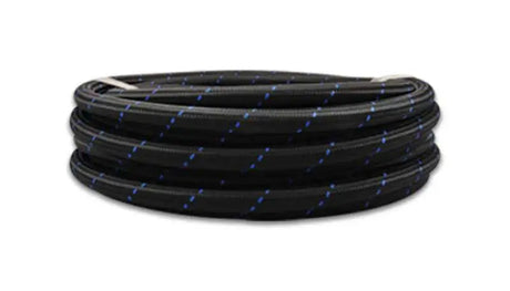 Vibrant -10 AN Two-Tone Black/Blue Nylon Braided Flex Hose (2 foot roll) 