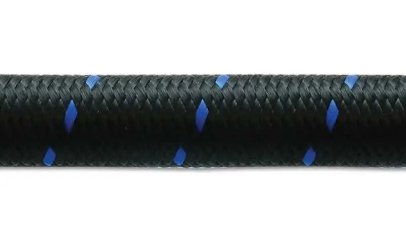Vibrant -10 AN Two-Tone Black/Blue Nylon Braided Flex Hose (2 foot roll) 