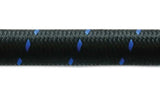 Vibrant -10 AN Two-Tone Black/Blue Nylon Braided Flex Hose (2 foot roll) 