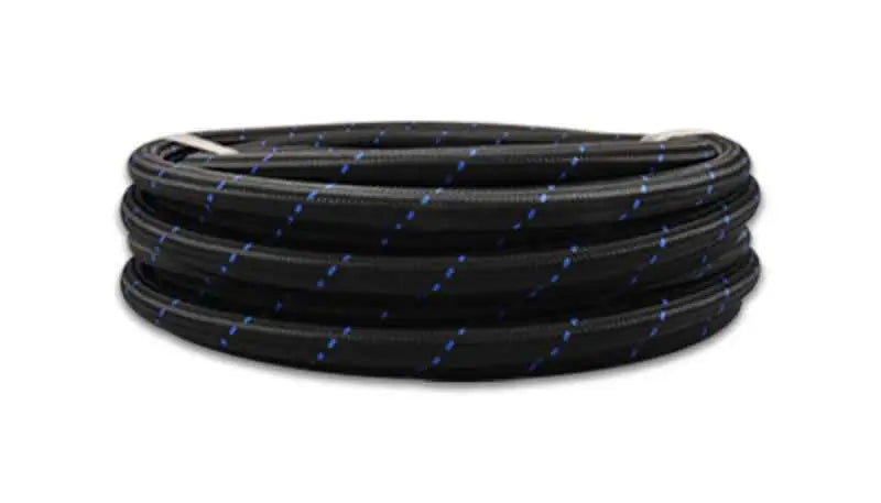 Vibrant -10 AN Two-Tone Black/Blue Nylon Braided Flex Hose (5 foot roll) 
