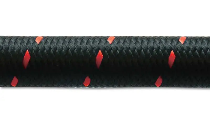 Vibrant -10 AN Two-Tone Black/Red Nylon Braided Flex Hose (20 foot roll) 