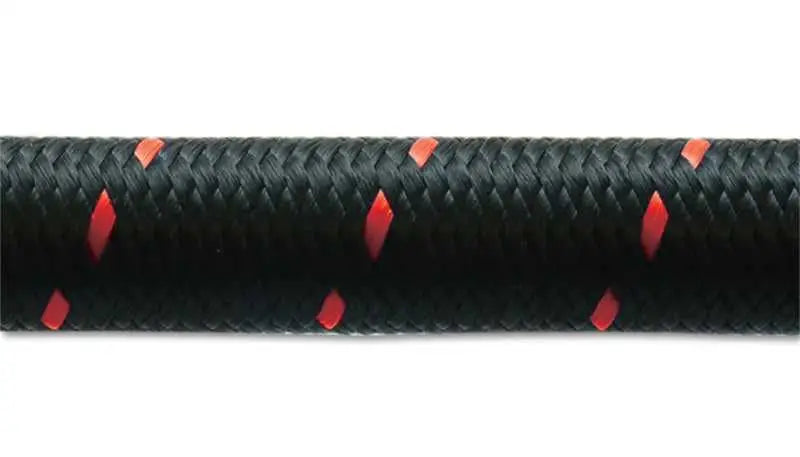 Vibrant Vibrant -10 AN Two-Tone Black/Red Nylon Braided Flex Hose (20 foot roll)