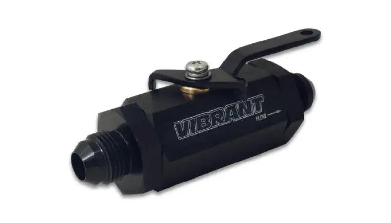 Black vibrant -10AN to -10AN male shut off valve for fluid control