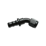 Black 45-degree aluminum hose end fitting, designed for -10AN push-on applications, ideal for RV, automotive, powersports, off-road, marine, exterior, truck accessories, interior, truck bed, rv parts, Truck & Automotive, Fabrication, AVADA - Best Sellers