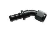 Black 45-degree aluminum hose end fitting, designed for -10AN push-on applications, ideal for RV, automotive, powersports, off-road, marine, exterior, truck accessories, interior, truck bed, rv parts, Truck & Automotive, Fabrication, AVADA - Best Sellers