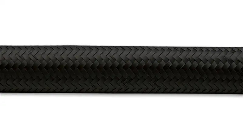 Braided black nylon flex hose for durable automotive or industrial use