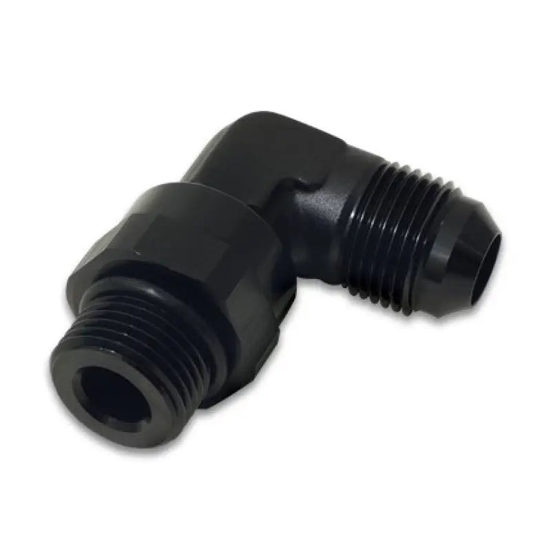 Vibrant 16970 Vibrant -12AN Male Flare to Male -12AN ORB Swivel 90 Degree Adapter Fitting - Anodized Black