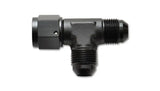Black anodized aluminum -12an tee fitting for Vibrant -12an Tee Fitting with Female swivel