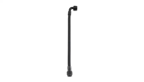 Black braided hose with angled fitting from Vibrant 12in PTFE Hose Assy for flexible routing
