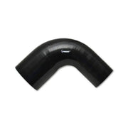 Vibrant 19790 Vibrant 2in ID x 3in ID x 4in Long Gloss Black Silicone 90 Degree Transition Elbow