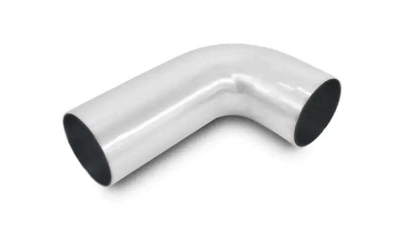 White metal 90-degree tight radius aluminum bend for piping projects