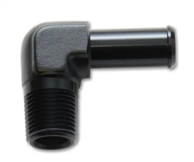 Black metal 90-degree elbow fitting for fluid transfer in RV parts & accessories