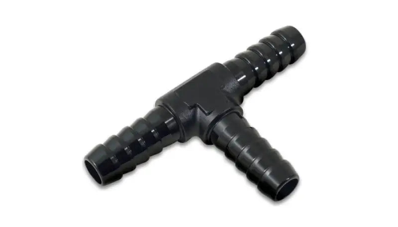 Vibrant 3/8in Barbed Tee Adapter - Black Anodized - Truck & Automotive
