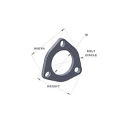 Vibrant 1482S Vibrant 3-Bolt T304 SS Exhaust Flanges (2.5in I.D.) - 5 Flange Bulk Pack