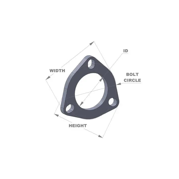 Vibrant 1482S Vibrant 3-Bolt T304 SS Exhaust Flanges (2.5in I.D.) - 5 Flange Bulk Pack