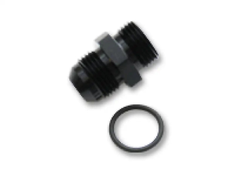 Vibrant -3AN Male Flare to -3 ORB Straight Adapter w/O-Ring - Anodized Black - Truck & Automotive