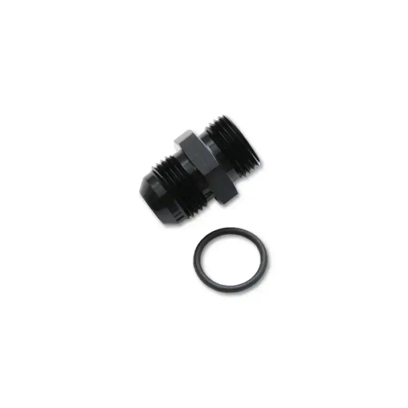 Vibrant -3AN Male Flare to -3 ORB Straight Adapter w/O-Ring - Anodized Black - Truck & Automotive