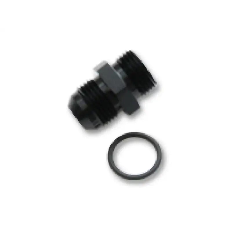 Vibrant -3AN Male Flare to -3 ORB Straight Adapter w/O-Ring - Anodized Black - Truck & Automotive