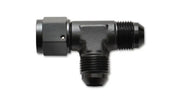 Black aluminum -3AN tee fitting for Vibrant -3AN Tee Fitting with Female Swivel