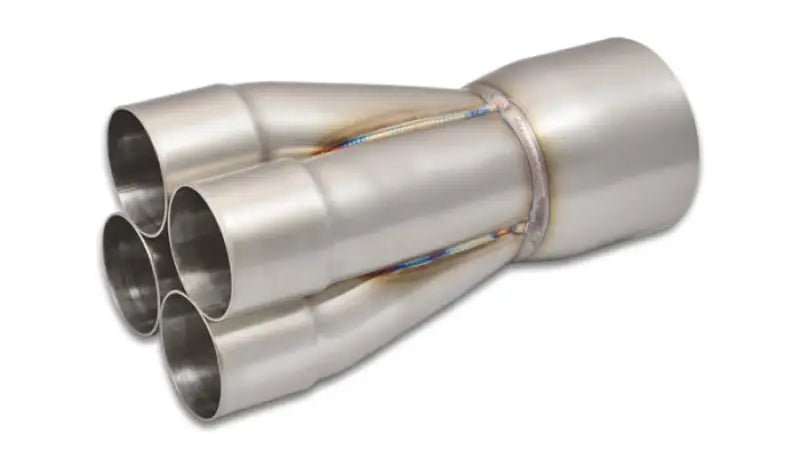 Four-into-one stainless steel exhaust merge collectors with 4in inlet slipover and 3.5in merge outlet